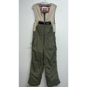 Marker Kids Snow Ski Bib Pants Size 6 Olive Green Cream Grows With You Winter